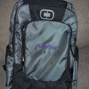 A company backpack.